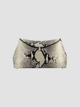 Toteme Toteme Women's T-Lock Python-Embossed Clutch