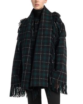 Toteme Toteme Wool Blend Fringe Trim Scarf Collar Jacket