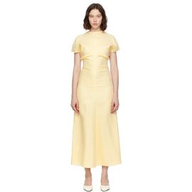 TOTEME TOTEME Yellow Slouch Waist Basketweave Midi Dress