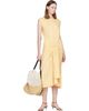 TOTEME TOTEME Yellow Tie-Waist Jersey Midi Dress - 4