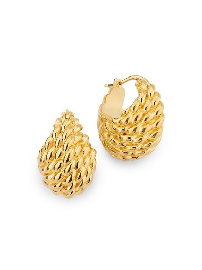 Toteme Women's 24K-Gold-Plated Textured Rope Hoop Earrings