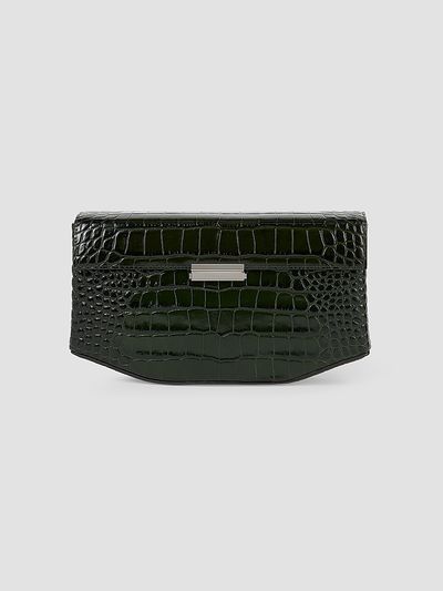 Toteme Women's Clip Croc-Embossed Leather Shoulder Bag