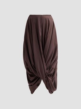 Toteme Women's Cocoon Drape Cotton-Blend Midi Skirt