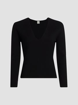 Toteme Women's Compact Knit V-Neck Top