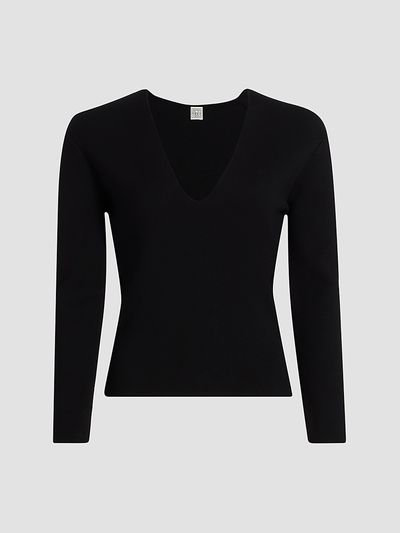 Toteme Women's Compact Knit V-Neck Top