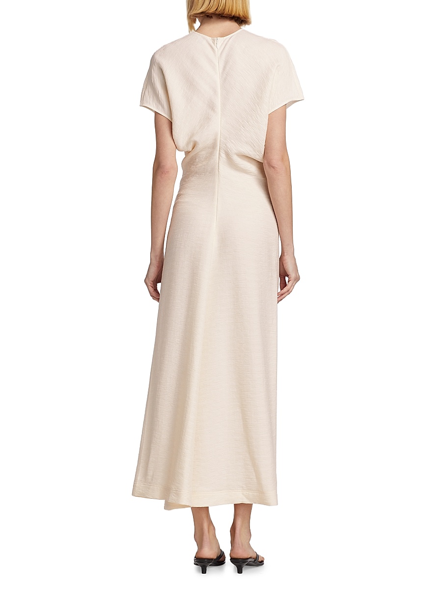 corset top midi dress Elena Corset Satin Midi Formal Dress