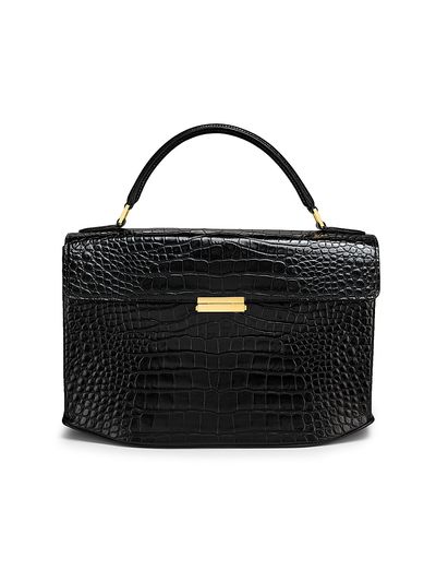Toteme Women's Croc-Embossed Leather Top Handle Bag