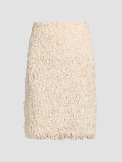 Toteme Women's Feathered-Jersey Knee-Length Skirt