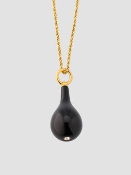 Toteme Women's Medium 24K-Gold-Plated, Onyx & Swarovski Crystal Drop Necklace