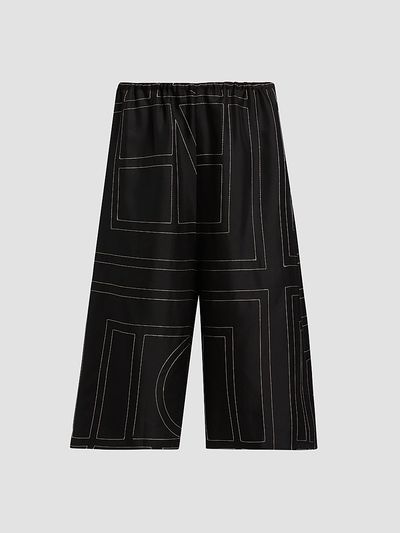 Toteme Women's Monogram Silk Pajama-Style Culottes