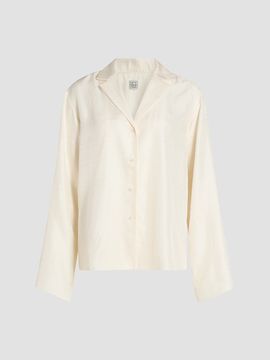 Toteme Women's Monogram Silk Pajama Top