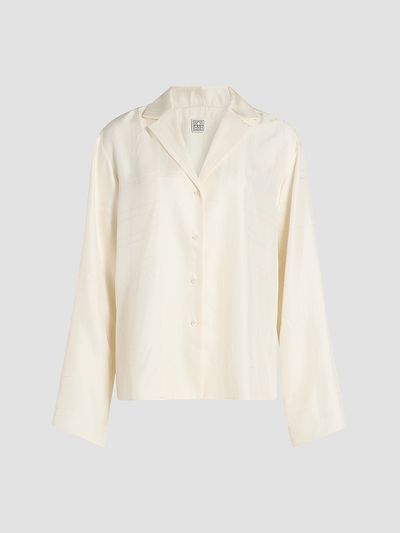 Toteme Women's Monogram Silk Pajama Top