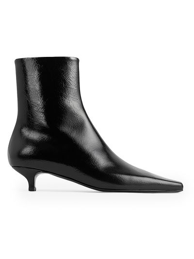Toteme Women's Slim Glossy Leather Ankle Boots