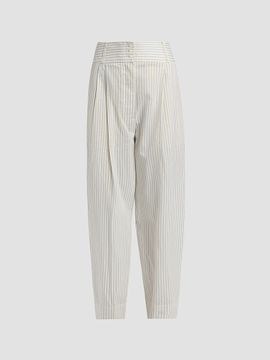 Toteme Women's Striped Cotton-Silk Balloon Trousers