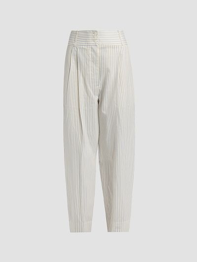 Toteme Women's Striped Cotton-Silk Balloon Trousers
