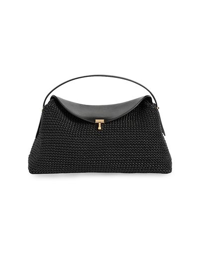 Toteme Women's T-Lock Woven-Leather Top Handle Bag
