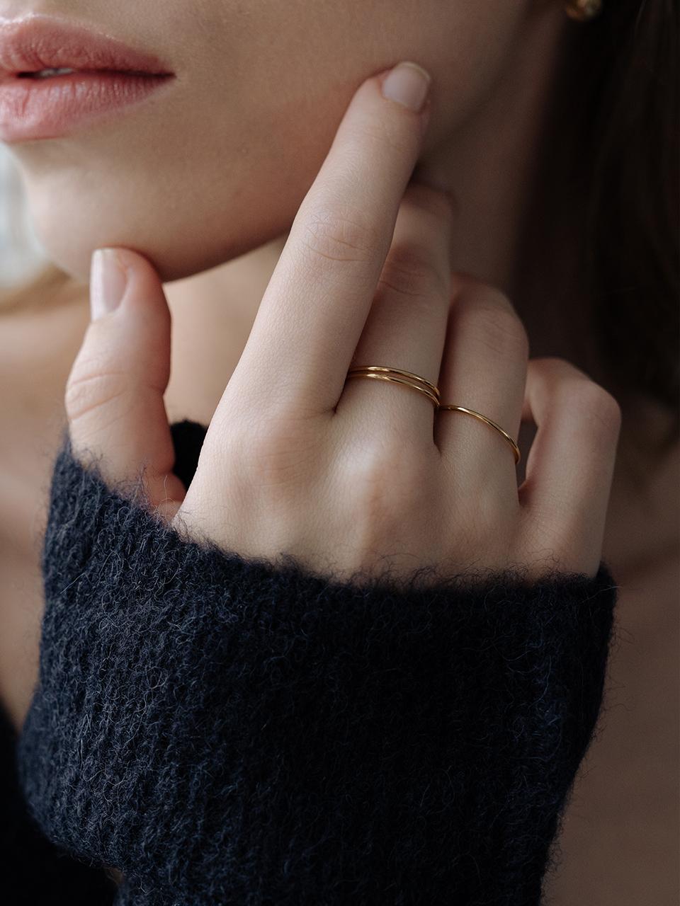 TOU 154 [3SET] Layered Silver 925 Ring