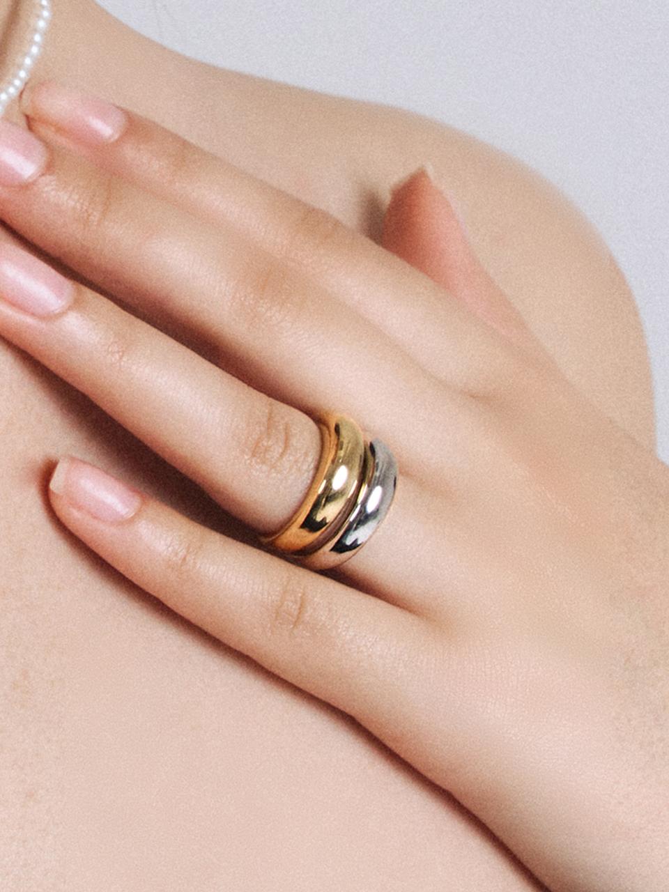 TOU [1 + 1] CL135 Shining Bulging Ring Set
