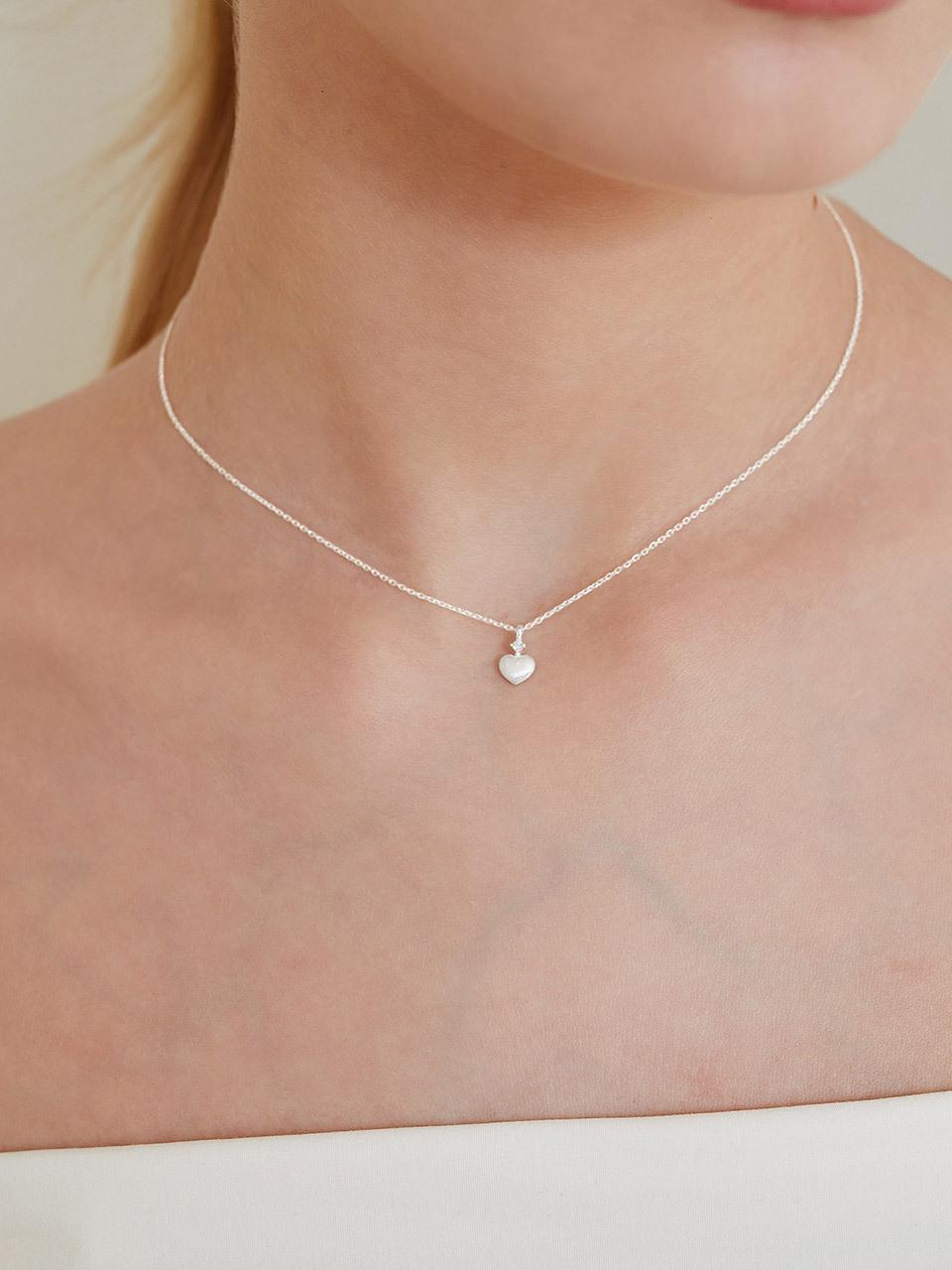 TOU [Exclusive] [Silver 925] NC034 Matte Mini Heart Ne