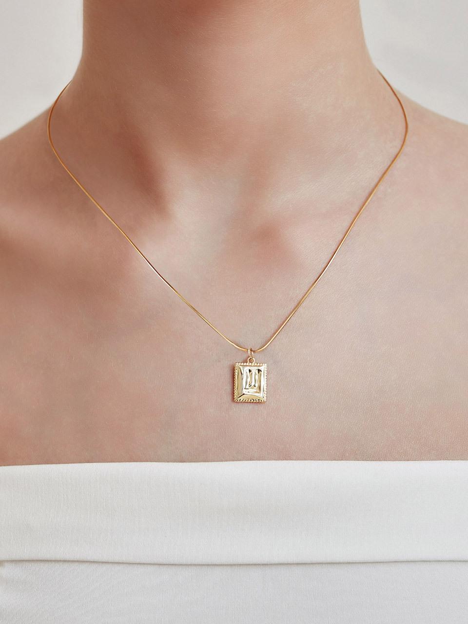 TOU [Silver925] NC009 Square Frame Necklace