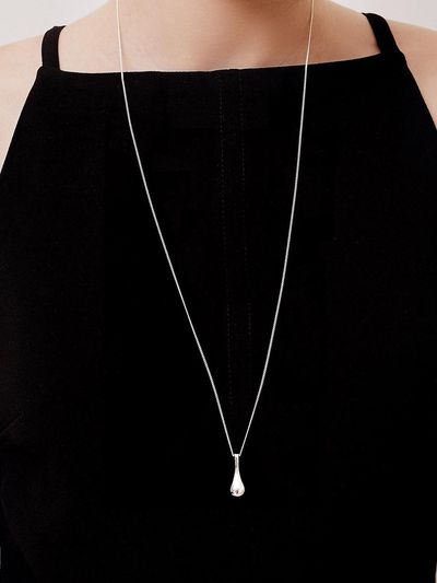 TOU [Silver925] NC011 Long Water drops Necklace