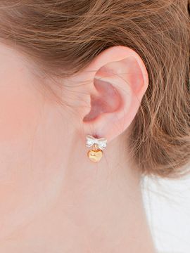 TOU [Silver925] SE016 Medium Ribbon Combi Earring