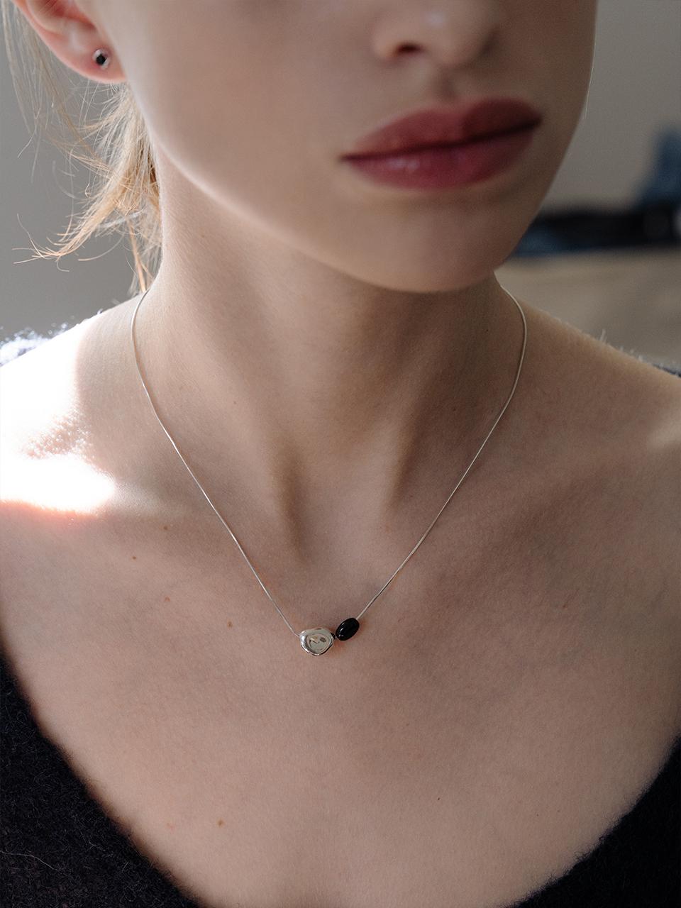 TOU [silver925] TB002 two stone necklace