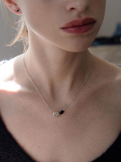 TOU [silver925] TB002 two stone necklace