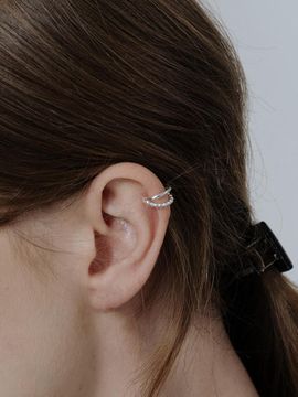 TOU [silver925] TB018 Two Line Cubic Earcuff