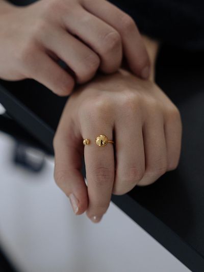 TOU [silver925] TB023 Twin Ball Open Ring