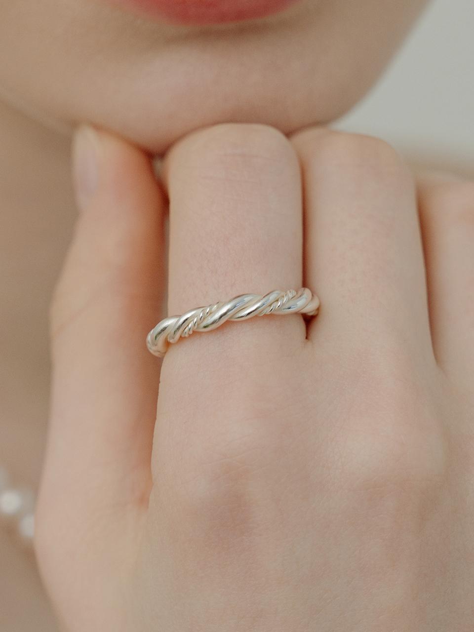 TOU [Silver925] WE005 Silver Twist Rope Ring