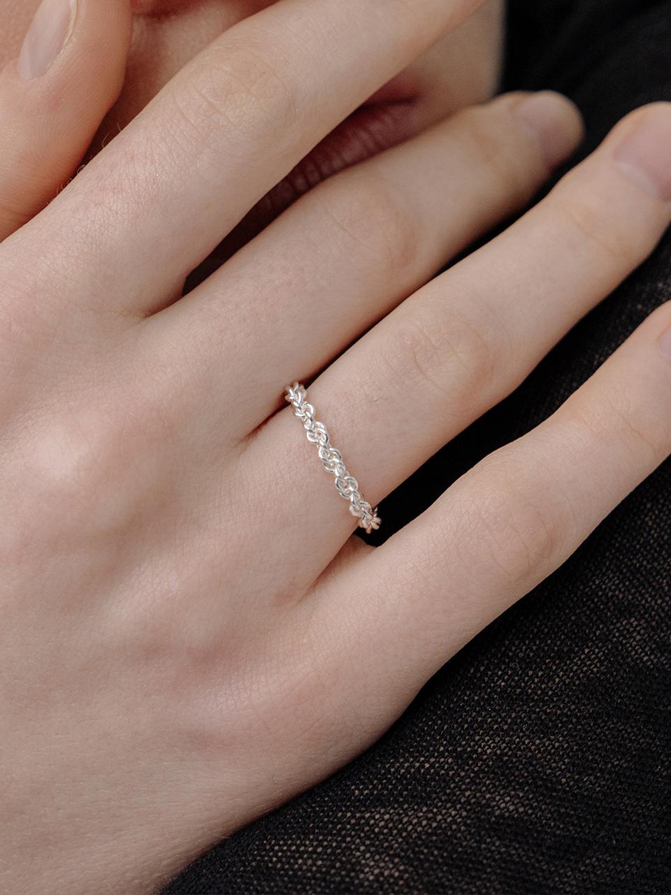 TOU [Silver925] WE007 Silver Twist Rope Ring