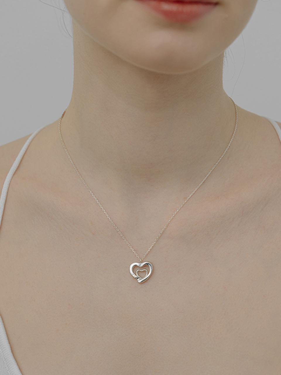 TOU [Silver925] WE027 Double Heart Necklace