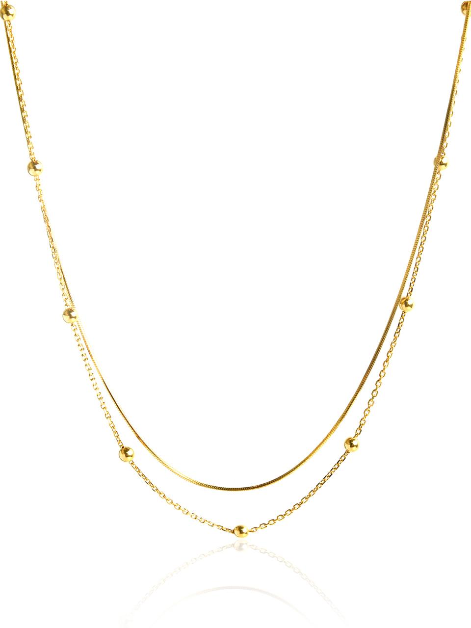 TOU [Silver925] WH003 Mini Ball Layered Nekcklace