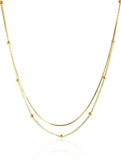 TOU [Silver925] WH003 Mini Ball Layered Nekcklace