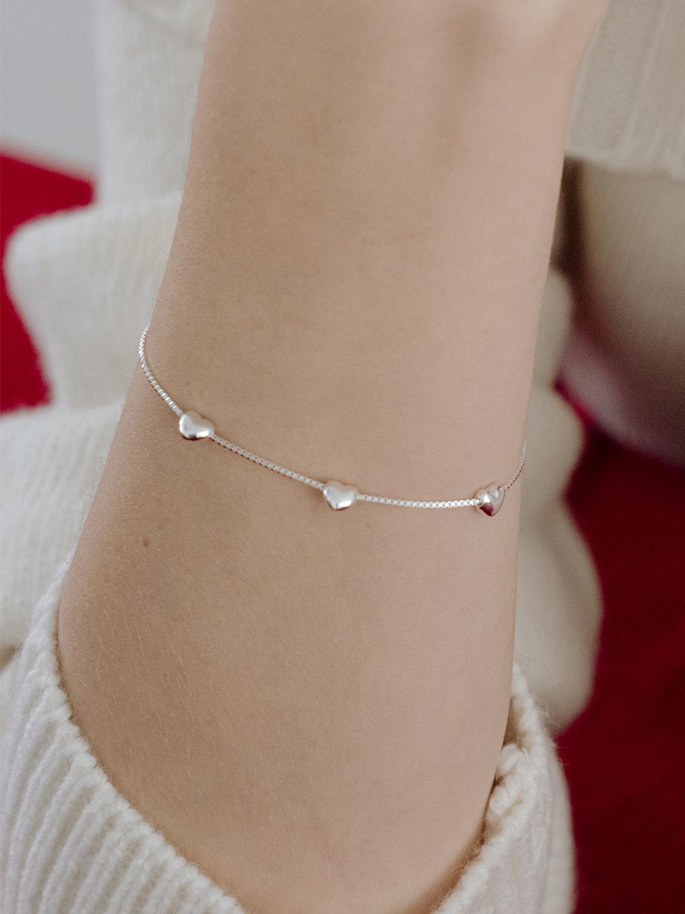TOU [Silver925] WH006 Heart Chain Bracelet