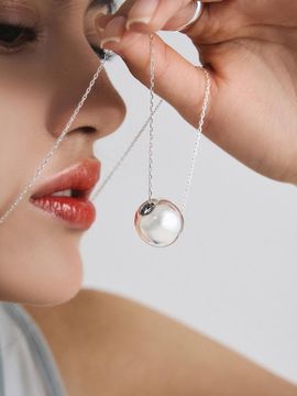 TOU [Silver 925] WAV201 Bold Ring Pendant long Necklac