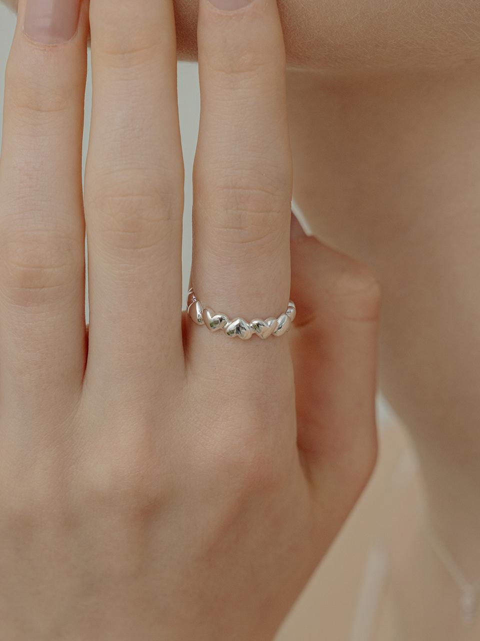 TOU [Silver 925] WE028 Join Heart Open Ring