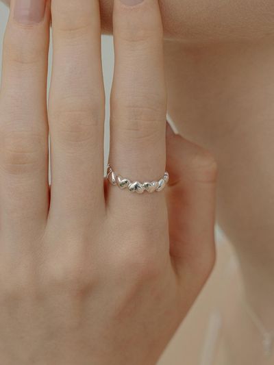 TOU [Silver 925] WE028 Join Heart Open Ring