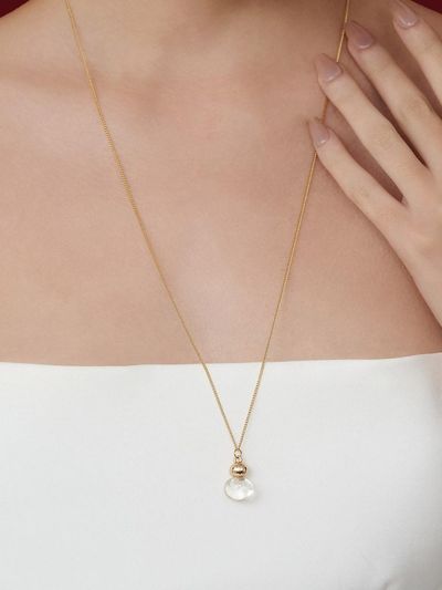 TOU WFN006 Ornament Clear Oval Necklace