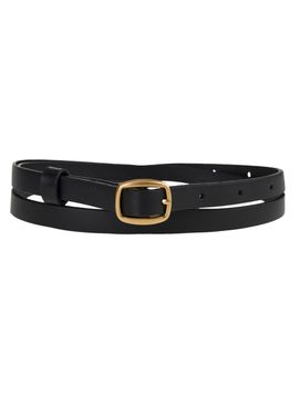 TOUVED Classic Slim Leather Belt [Black]