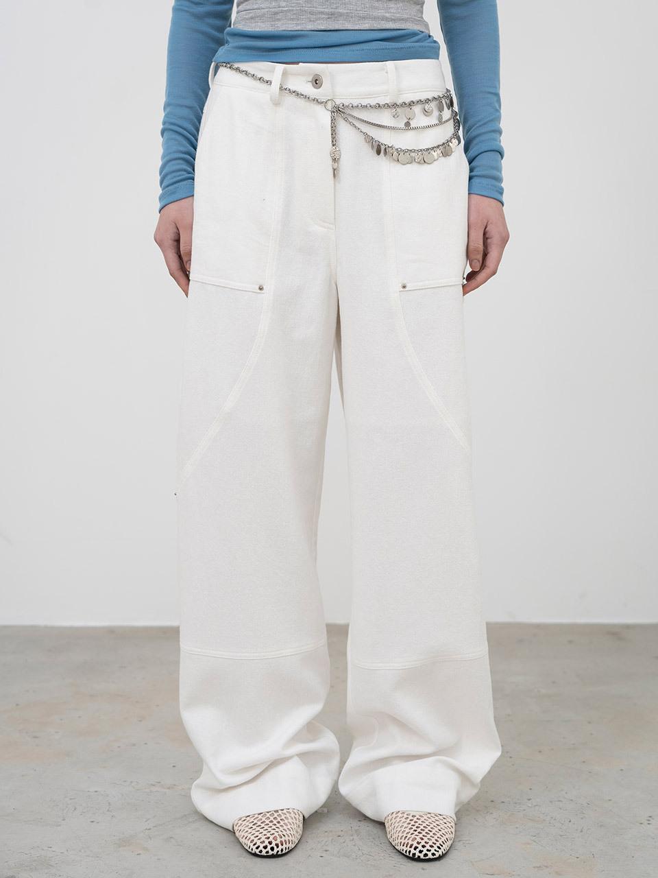 TOUVED Cotton Bio Carpenter Pants [Ivory]