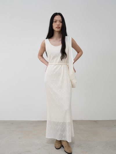 TOUVED Flower Lace Dress [Ivory]
