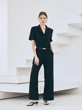 TOUVED Full Length Professional Jumpsuit [Black]