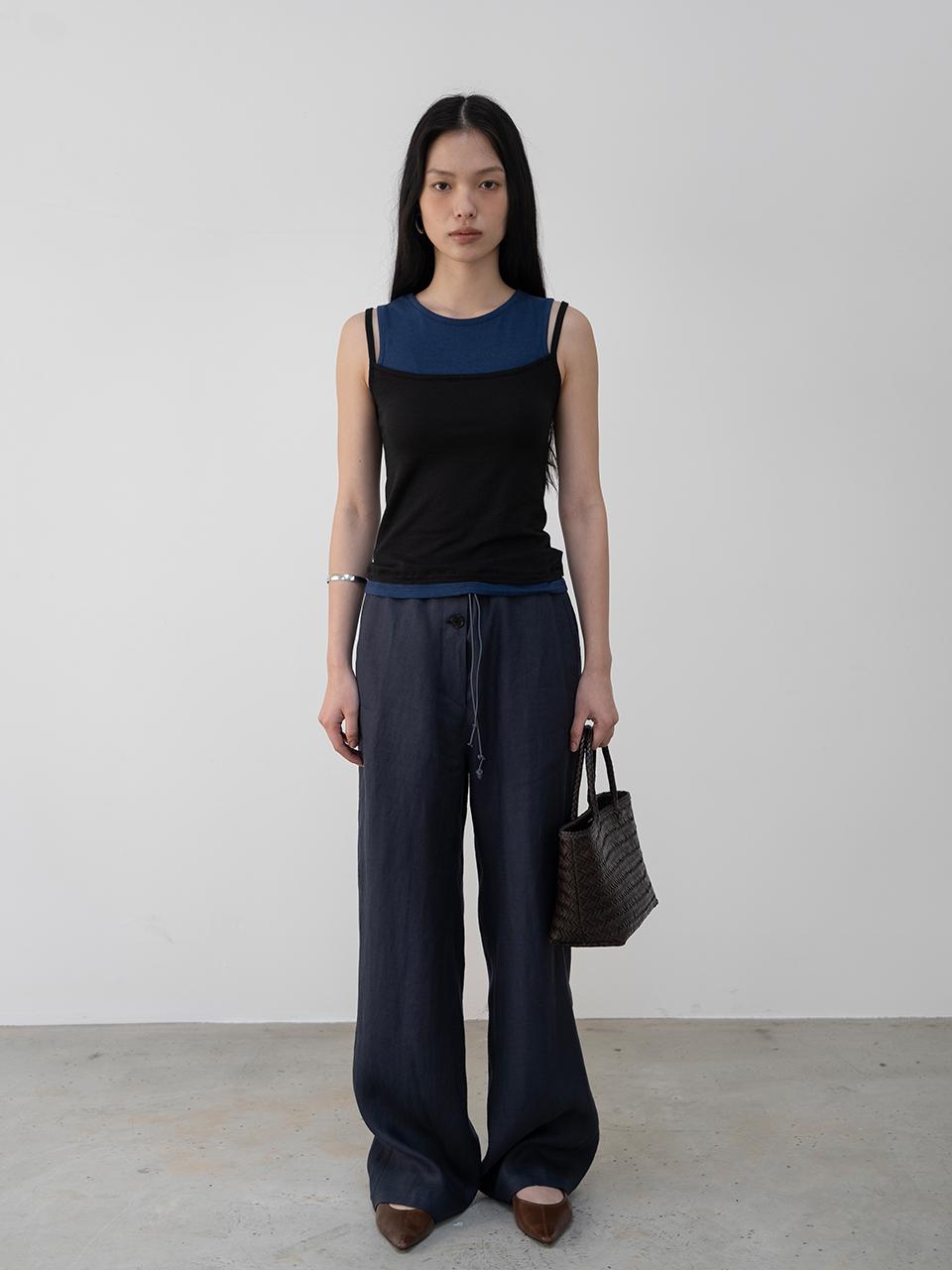 TOUVED Monde Linen String Pants [Navy]