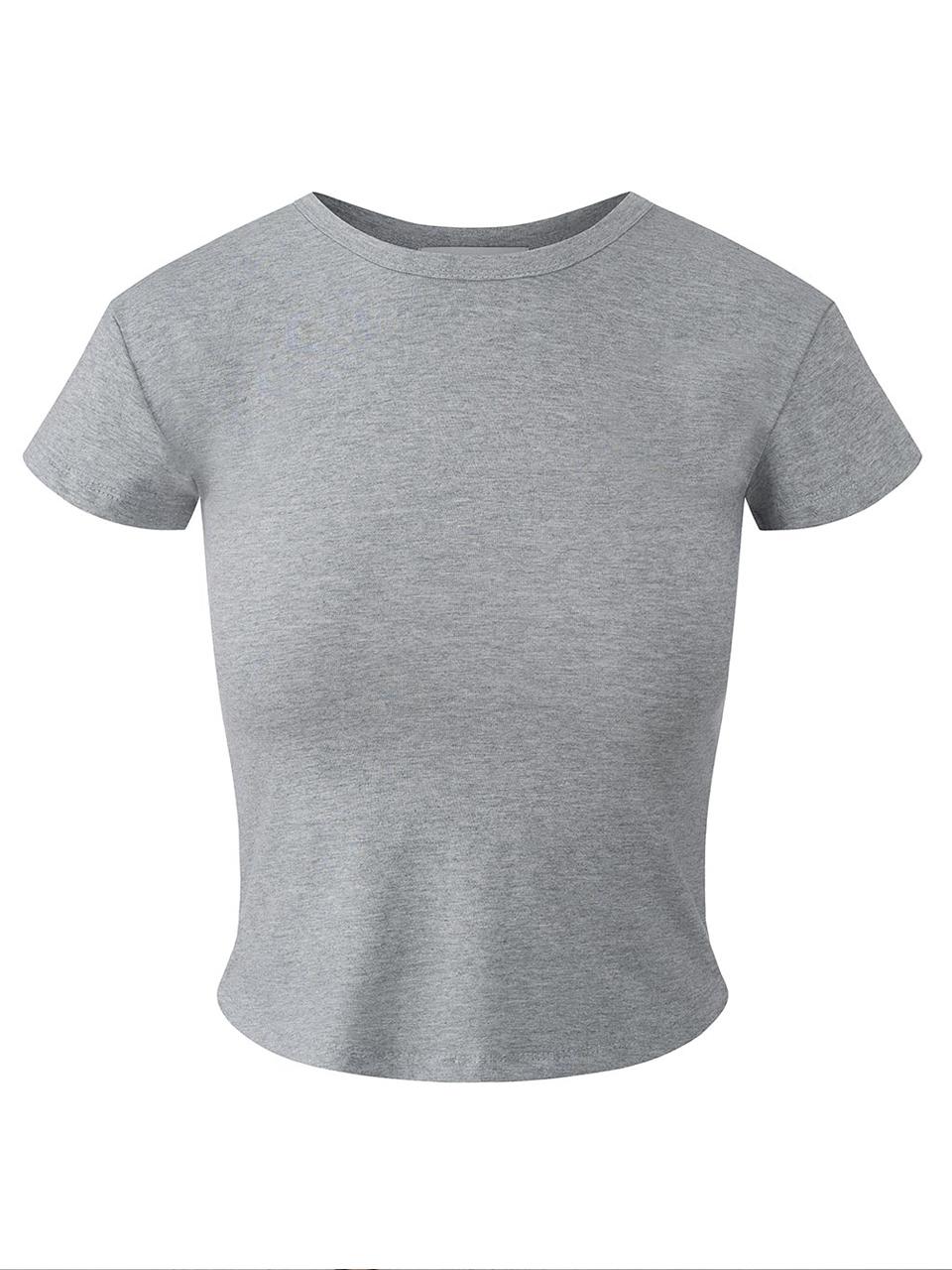 TOUVED Organic Cotton Cap Sleeve T-Shirt [Melange Grey]