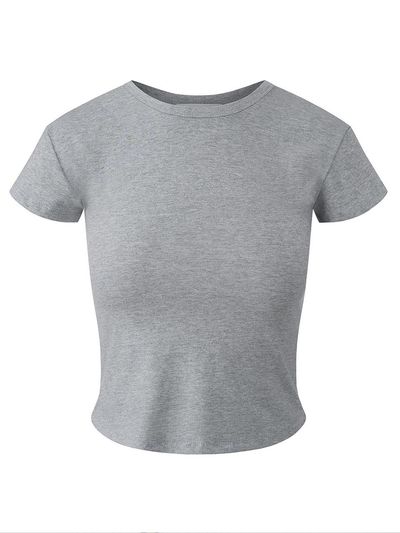 TOUVED Organic Cotton Cap Sleeve T-Shirt [Melange Grey]