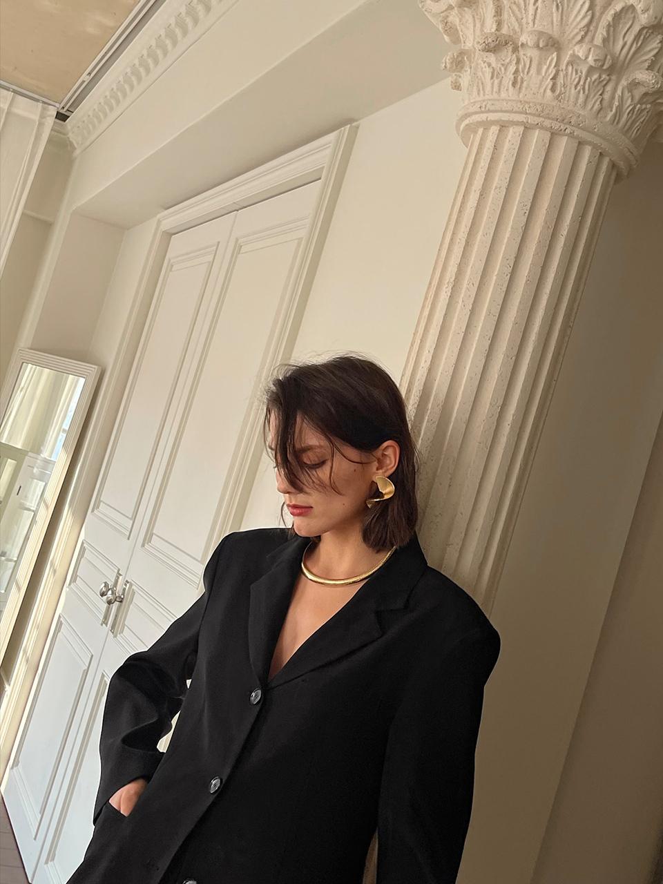 TOUVED Tailored Medium Thickness Soft Jacket [Black]