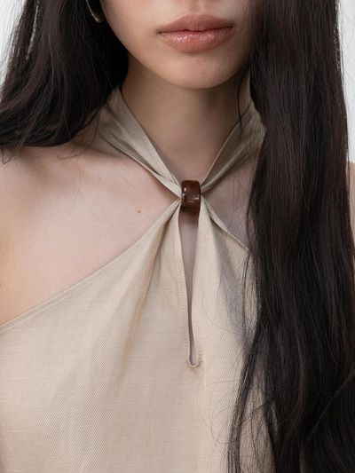 TOUVED Vince Halter Neck Top [Beige]