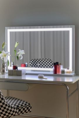 TOV Furniture TOV Furniture Lola Jumbo LED Panel Vanity Mirror in Silver at Urban Outfitters